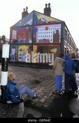 Art - House Mural - Rochdale Stock Photo