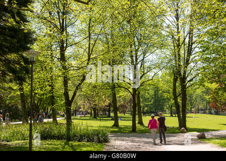 The Grugapark in Essen, Germany, a municipal park in the city center, with many plants, gardens, animals and leisure activity's Stock Photo