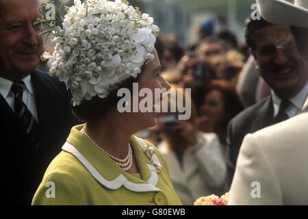 Queen Elizabeth II during her visit to the Isle of Man. Stock Photo