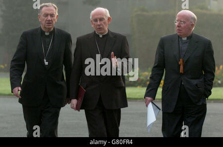 Left to right: Bishop Joseph Duff, The Catholic Primate of All Ireland, Archbishop Sean Brady and Bishop John McAreavey. Stock Photo