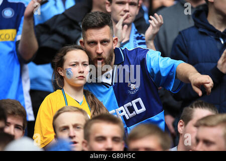 Soccer - Sky Bet League Two - Play Off - Final - Southend United v Wycombe Wanderers - Wembley Stadium. Wycombe Wanderers fans in the stands Stock Photo