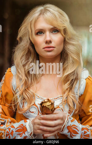 Woman in medieval dress Stock Photo
