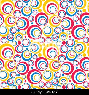 Abstract Vector Background of Colorful Circles Seamless Pattern Stock Vector