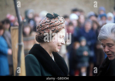 Queen Elizabeth II during her visit to RAF Marham, Norfolk. Stock Photo