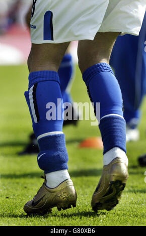 Birmingham City's Jermaine Pennant wearing a electronic tag on his left ...