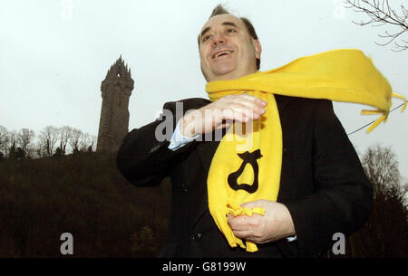 Scottish National Party (SNP) leader Alex Salmond MP at the Wallace Monument. Stock Photo