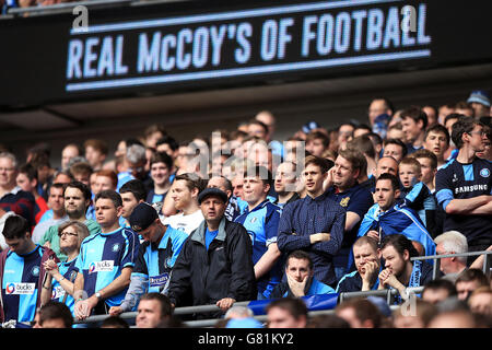 Soccer - Sky Bet League Two - Play Off - Final - Southend United v Wycombe Wanderers - Wembley Stadium. Wycombe Wanderers fans in the stands Stock Photo