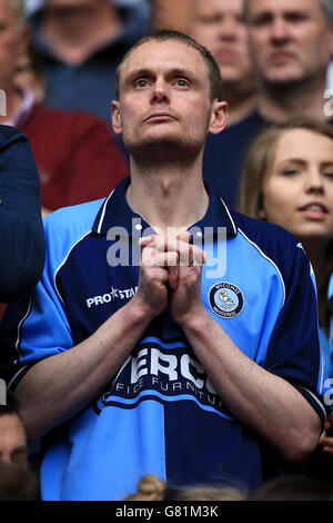 Soccer - Sky Bet League Two - Play Off - Final - Southend United v Wycombe Wanderers - Wembley Stadium. Wycombe Wanderers fans in the stands Stock Photo