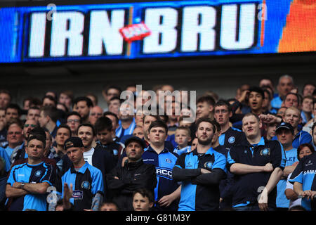 Soccer - Sky Bet League Two - Play Off - Final - Southend United v Wycombe Wanderers - Wembley Stadium. Wycombe Wanderers fans in the stands Stock Photo