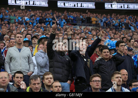 Soccer - Sky Bet League Two - Play Off - Final - Southend United v Wycombe Wanderers - Wembley Stadium. A general view of Wycombe Wanderers fans in the stands Stock Photo