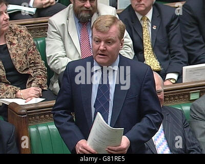 Charles Kennedy, leader of the Liberal Democrats during the final question time before the general election. Stock Photo