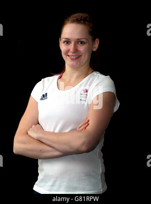 Team GB's Lauren Smith pose for a photo after the Badminton Olympic team announcement at the National Badminton Centre, Milton Keynes. Stock Photo