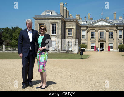 Earl Spencer and Darcey Bussell in front of Althorp House, in Northamptonshire. The Althorp Literary Festival takes place at Althorp House, home of the Spencer family annually. Stock Photo