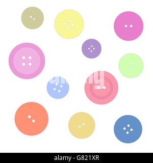 Nice picture with buttons painted in delicate colors Stock Vector