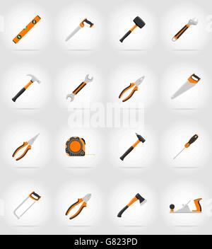 repair and building tools flat icons vector illustration isolated on white background Stock Vector