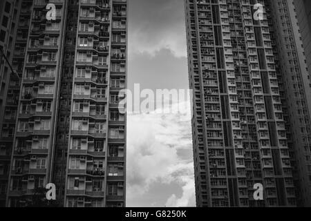Hong Kong Crowded Public Housing located in Sham Shui Po District Stock Photo