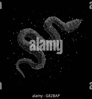 Composite image of constellation forming snake against black background Stock Photo