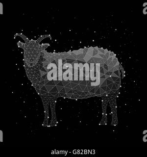 Digital composite image of constellation forming sheep against black background Stock Photo