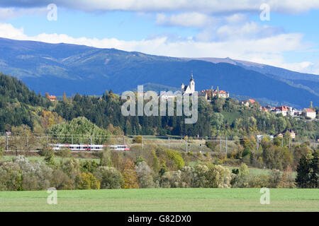 Castle, church and Fronfeste, Althofen, Austria, Kärnten, Carinthia, Stock Photo