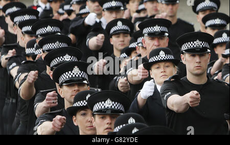 Police Scotland passing out parade. A police passing out parade at the Scottish Police College, Tulliallan Castle in Alloa. Stock Photo