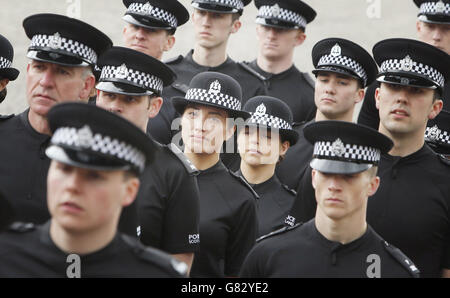 A police passing out parade at the Scottish Police College, Tulliallan Castle in Alloa. Stock Photo