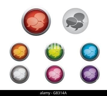 Abstract Vector Glossy Web Buttons of Internet Conversation Stock Vector