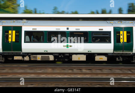 Railway stock. A Southern rail train at Honor Oak Park station, in London. Stock Photo