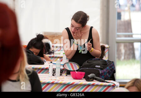 Seat of Luxury area with fancy toilets and pampering area on day 1 of Download festival on June 12 2015 in Donnington Park, United Kingdom Stock Photo