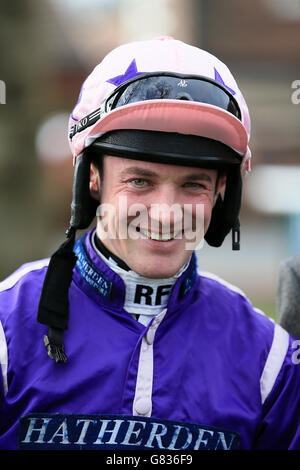 Horse Racing - Betfred Grand National Trial - Haydock Park. Jockey Jockey Richie McLernon prior to his ride on Closing Ceremony in the Betfred 'Still Treble Odds On Lucky 15's' Hurdle. Stock Photo
