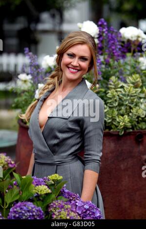 Singer Camilla Kerslake at the RHS Hampton Court Palace Flower Show in Surrey. Stock Photo