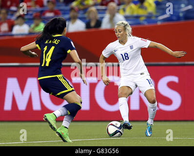 England's Toni Duggan during the FIFA Women's World Cup Canada 2015 Group F match between England and Colombia at the Olympic Stadium in Montreal, Quebec, Canada. Stock Photo