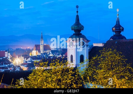 Steyr panorama with St. Michael's Church Stock Photo