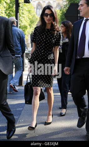 Amal Clooney leaves the Supreme Court in London, as she is part of the legal team representing former residents of the Chagos Islands who challenged a decision made six years ago by the House of Lords which dashed their hopes of returning home to their native islands in the Indian Ocean. Stock Photo