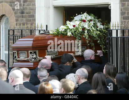 Desmond Noonan Funeral - St Aidan's Church in Wythenshawe. The coffin ...