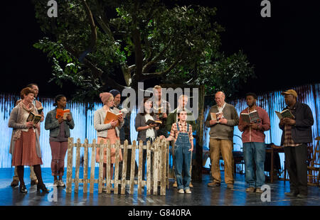 Production photo call for To Kill a Mockingbird. Members of the cast perform in a photocall for the 'To Kill a Mockingbird. The play runs from 24 June until 25 July 2015 at the Barbican. Barbican Theatre, London. 25th June 2015. Daniel Leal-Olivas/PA Showbiz Stock Photo