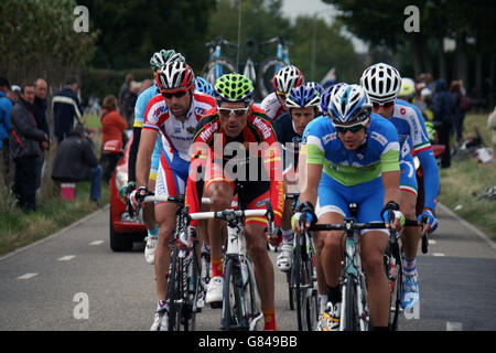 VALKENBURG, NETHERLANDS - SEPTEMBER 29 : Peleton of cyclists during the cycling world championship Stock Photo