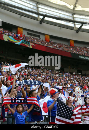 Soccer - FIFA Women's World Cup 2015 - Final - USA v Japan - BC Place Stadium. Fans prior to the FIFA Women's World Cup Canada 2015 Final match between USA and Japan at BC Place Stadium in Vancouver, Canada. Stock Photo