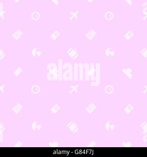 Vector. Seamless pattern. Theme: business, travel. Can be used for cards, web background, wrapping paper, shopping bags, covers and other. Pink Stock Vector