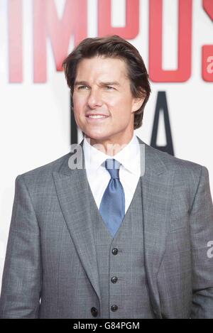 Tom Cruise attending the Mission: Impossible Rogue Nation premiere at the BFI Imax, Waterloo, London. PRESS ASSOCIATION Photo. Picture date: Saturday July 25, 2015. Photo credit should read: David Jensen/PA Wire Stock Photo