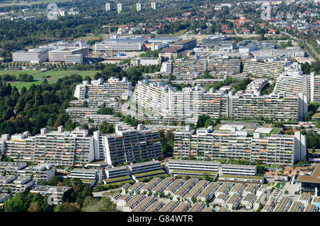 Apartment buildings aerial view densely populated eastern suburbs of ...