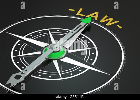 Law compass concept, 3D rendering Stock Photo