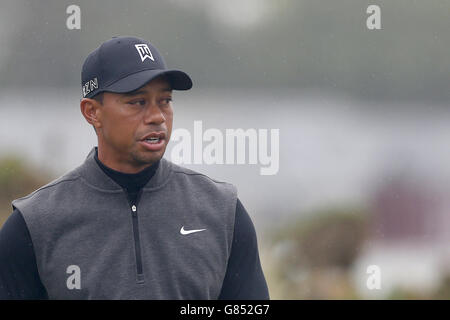 USA's Tiger Woods during a practice day ahead of The Open Championship 2015 at St Andrews, Fife. Stock Photo