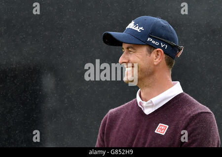 Australia's Adam Scott on the putting green during a practice day ahead of The Open Championship 2015 at St Andrews, Fife. Stock Photo