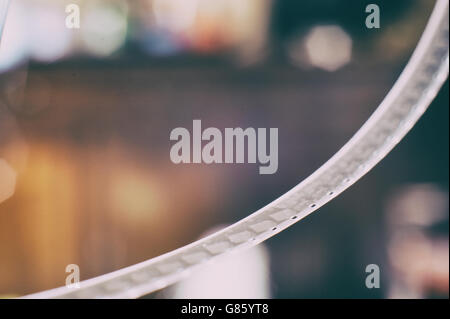 Detail of super 8 mm film reel macro close up selective focus Stock Photo