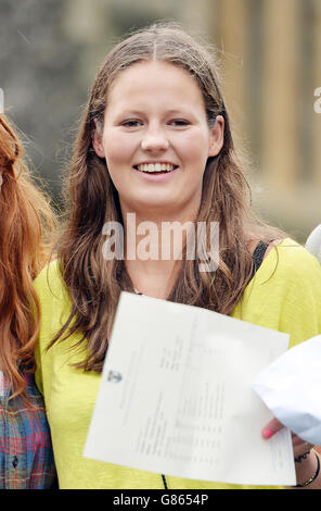 Isabella Soames, great grand-daughter of Sir Winston Churchill, achieved 3 A*'s in her A-level results at Brighton College in Sussex. Stock Photo