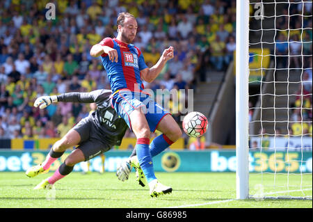 Soccer - Barclays Premier League - Norwich City v Crystal Palace - Carrow Road. Crystal Palace's Glenn Murray watches an effort go wide of the goal during the Barclays Premier League match at Carrow Road, Norwich. Stock Photo