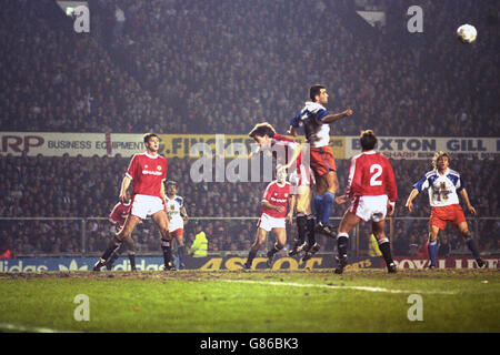 Soccer - European Cup Winners' Cup - Wrexham v Manchester United Stock Photo