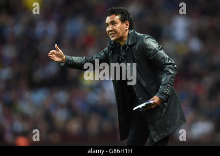 Notts County manager Ricardo Moniz during the Capital One Cup, second round match at Villa Park, Birmingham. Stock Photo