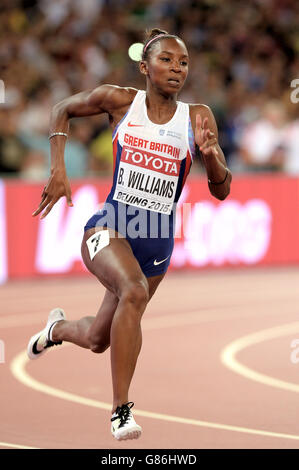 Bianca Williams in action in the Women's 60m Heats on day one of the