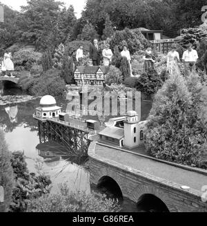 The model village of Bekonscot in Beaconsfield, Buckinghamshire, which boasts two castles, an airport, a dock, and 1,200ft of railway. Stock Photo